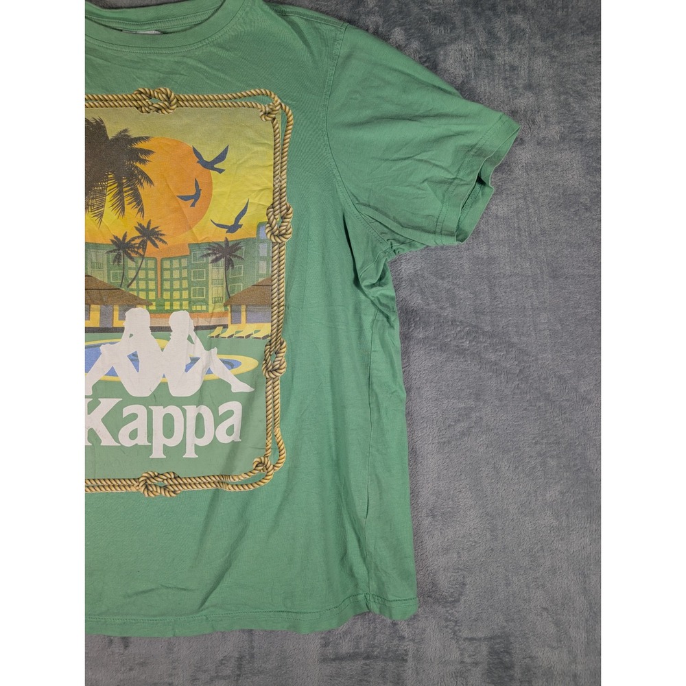 Kappa Womens Green Tropical Resort Graphic T-Shirt Omni Logo Short Sleeve Small - Picture 7 of 12